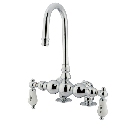 Kingston Brass CC96T1 Vintage 3-3/8" Deck Mount Tub Filler, Polished Chrome - Polished Chrome