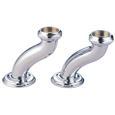 Kingston Brass CCU401 S Shape Swing Elbow for 7" Centers Deck Mount Tub Filler with Hand Shower, Chrome - Polished Chrome