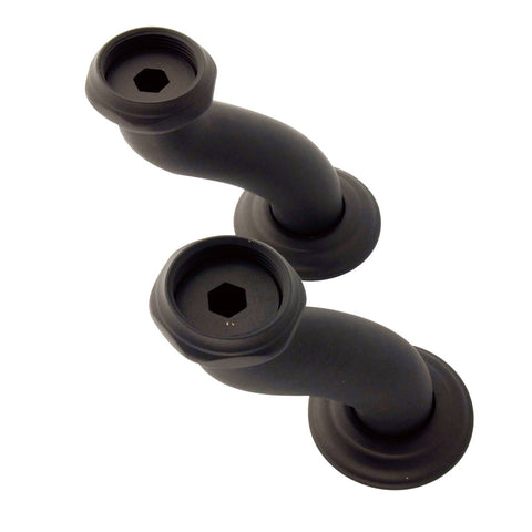 Kingston Brass CCU405 S Shape Swing Elbow for 7" Centers Deck Mount Tub Filler with Hand Shower, Oil Rubbed Bronze - Oil Rubbed Bronze
