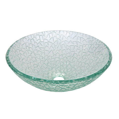 Fauceture CV1616RCC Nordica 5/8" Round Tempered Glass Vessel Sink, Clear - Crystal Clear