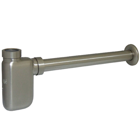 Fauceture DD8408 Euro bottle-Trap Brass Oval Siphon, Satin Nickel - Satin Nickel