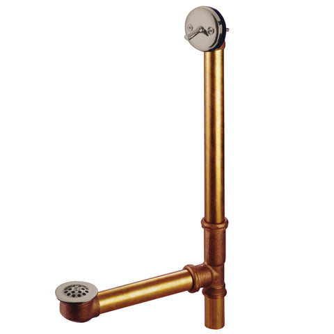 Kingston Brass DTL1208 Made To Match 20" Trip Lever Waste & Overflow With Grid, Satin Nickel - Satin Nickel