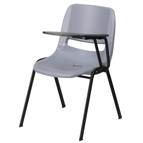 Ergonomic Shell Chair with Left Handed Flip-Up Tablet Arm