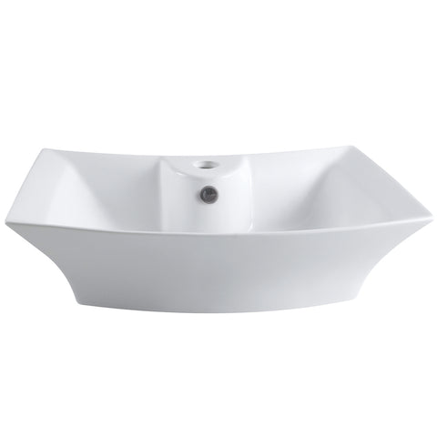 Fauceture EV4337 Courtyard Vessel Sink, White - White