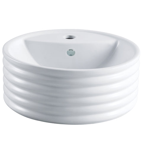 Fauceture EV5212 Tower Vessel Sink, White - White