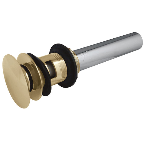 Fauceture EV6002 Push Pop-up Drain with Overflow, Polished Brass - Polished Brass