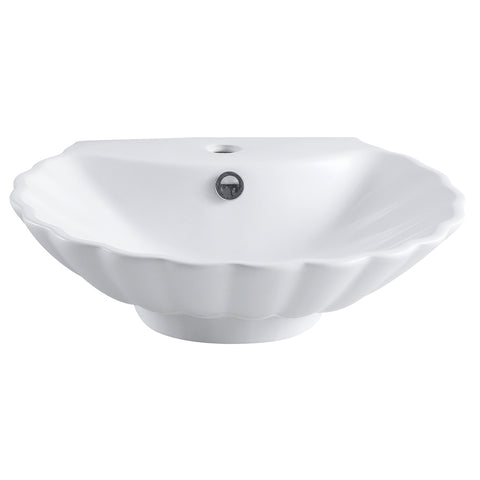 Fauceture EV9207 Oceana Vessel Sink, White - White