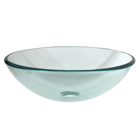 Fauceture EVSPCC1 1/2" Round Tempered Glass Vessel Sink, Clear - Crystal Clear