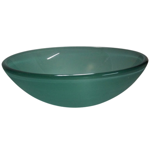 Fauceture EVSPFG1 1/2" Round Tempered Glass Vessel Sink, Light Frosted Green - Emerald Green
