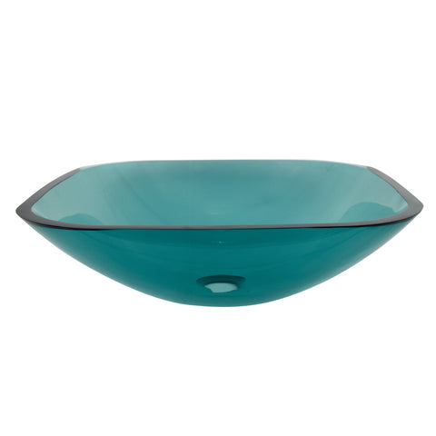 Fauceture EVSQFG4 1/2" Round Tempered Glass Vessel Sink, Emerald Green - Emerald Green