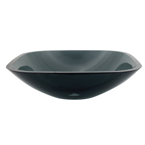 Fauceture EVSQFK4 1/2" Round Tempered Glass Vessel Sink, Onyx Black - Onyx Black