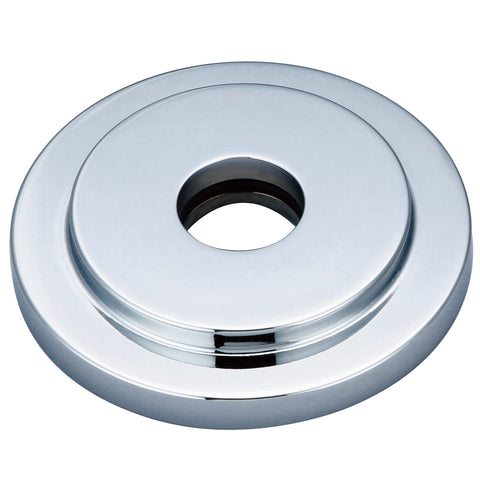 Kingston Brass FLEURO1 Heavy Duty Round Solid Cast Brass Shower Flange, Polished Chrome - Polished Chrome