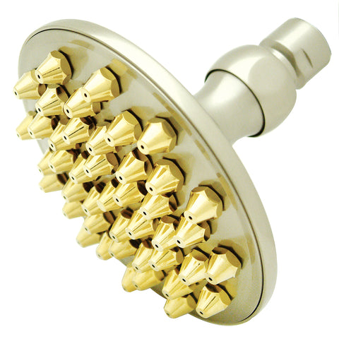 Kingston Brass K134A9 Victorian Brass Showerhead, Satin Nickel with Polished Brass - Satin Nickel/Polished Brass