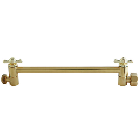 Kingston Brass K153A2 Plumbing Parts 10" High-Low Shower Arm Adjustable, Polished Brass - Polished Brass