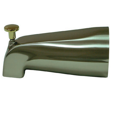 Kingston Brass K188A9 5" Tub Spout with Diverter, Chrome & Satin Nickel - Satin Nickel/Polished Brass
