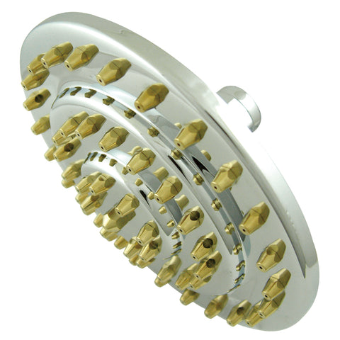 Kingston Brass K206A4 6" Diameter Three-Tier Brass Shower Head, Polished Chrome - Polished Chrome/Polished Brass