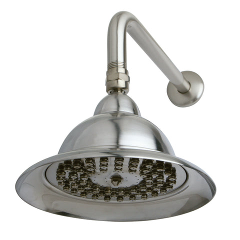 Kingston Brass  K306C8CK Vintage 6" Dia. Bell Shape Brs Shower Head With 12"Shower Arm Combo, Satin Nickel - Satin Nickel