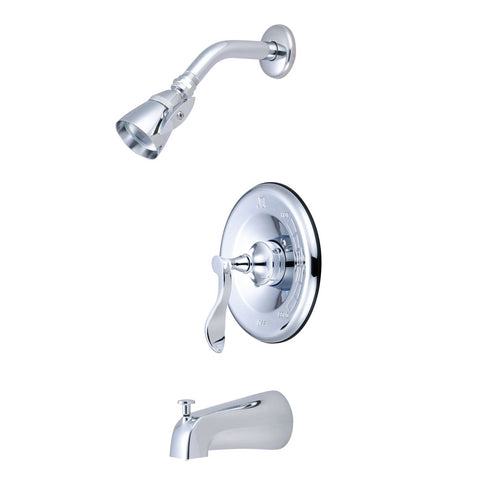 Kingston Brass KB1631CFL Century Tub & Shower Faucet, Polished Chrome - Polished Chrome