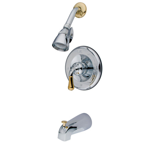 Kingston Brass  KB1634 Magellan Single Lever Handle Operation Tub & Shower Faucet - Polished Chrome/Polished Brass