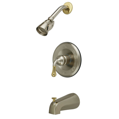 Kingston Brass  KB1639 Magellan Single Lever Handle Operation Tub & Shower Faucet - Satin Nickel/Polished Brass