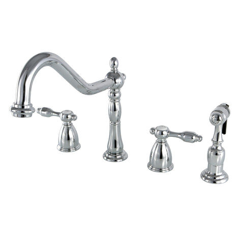 Kingston Brass KB1791TALBS Widespread Kitchen Faucet, Polished Chrome - Polished Chrome