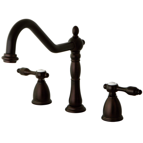 Kingston Brass KB1795TALLS Widespread Kitchen Faucet, Oil Rubbed Bronze - Oil Rubbed Bronze