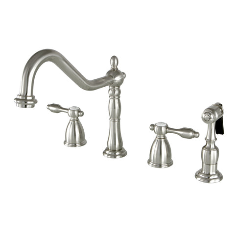 Kingston Brass KB1798TALBS Widespread Kitchen Faucet, Satin Nickel - Satin Nickel