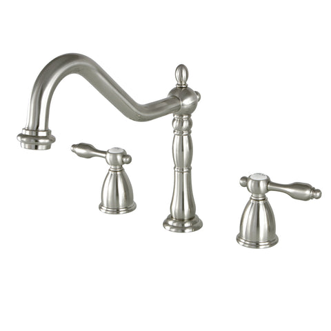 Kingston Brass KB1798TALLS Widespread Kitchen Faucet, Satin Nickel - Satin Nickel