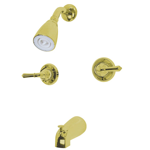 Kingston Brass KB242 Tub & Shower Faucet, Polished Brass - Polished Brass