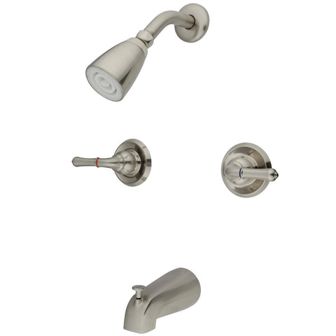 Kingston Brass  KB248 Magellan Two Lever Handle Operation Tub & Shower Faucet - Satin Nickel