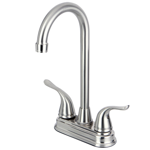 Kingston Brass KB2498YL Two Handle 4-inch Centerset Bar Faucet, Satin Nickel - Satin Nickel