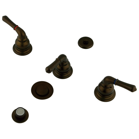 Kingston Brass  KB325 Magellan Bidet Faucet with Lever Handles & Brass Pop-Up - Oil Rubbed Bronze