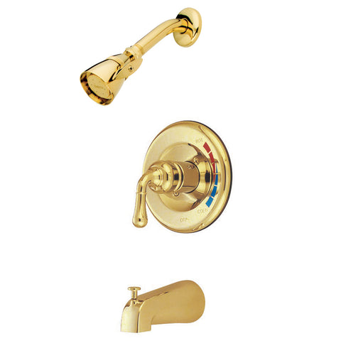 Kingston Brass  KB632 Magellan Single Handle Operation Tub & Shower Faucet - Polished Brass