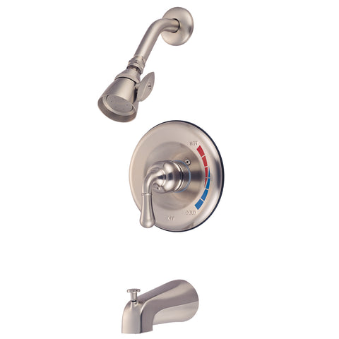 Kingston Brass KB638 Magellan Tub and Shower Faucet with Single Handle, Satin Nickel - Satin Nickel