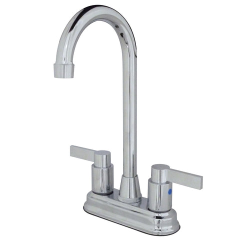 Kingston Brass KB8491NDL Two Handle 4-inch Centerset Bar Faucet - Polished Chrome