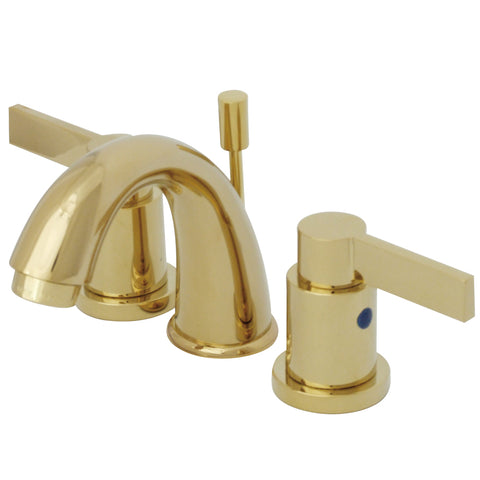 Kingston Brass KB8912NDL NuvoFusion Mini Widespread Lavatory Faucet with Pop-Up, Polished Brass - Polished Brass