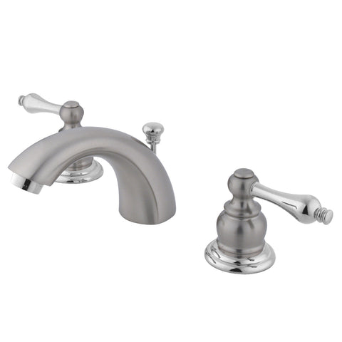 Kingston Brass KB947AL Mini Widespread Lavatory Faucet, Satin Nickel/Polished Chrome - Satin Nickel/Polished Chrome