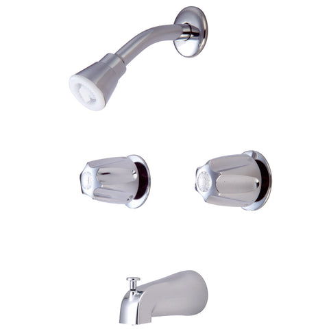 Kingston Brass KF112 Generic Twin Handle 8" Center Tub & Shower Valve, Polished Chrome - Polished Chrome