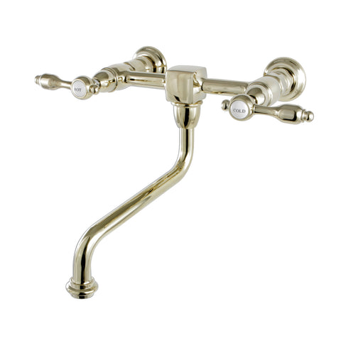 Kingston Brass KS1212TAL Wall Mount Vessel Sink Faucet, Polished Brass - Polished Brass