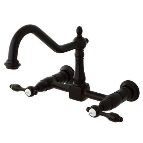 Kingston Brass KS1245TAL 8-Inch Centerset Wall Mount Kitchen Faucet, Oil Rubbed Bronze - Oil Rubbed Bronze