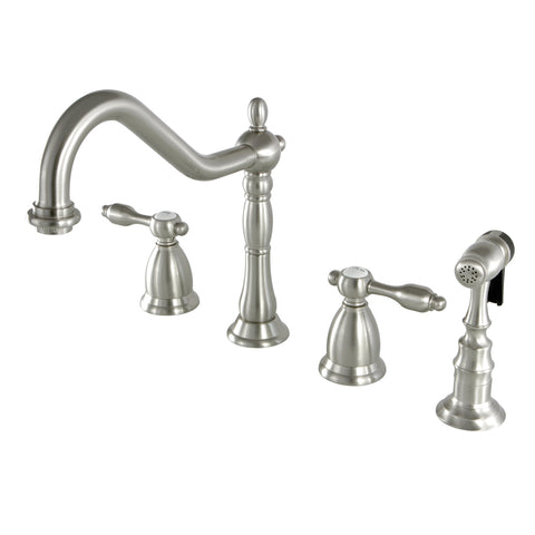 Kingston Brass KS1798TALBS Widespread Kitchen Faucet, Satin Nickel - Satin Nickel