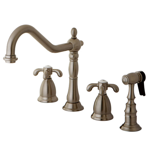 Kingston Brass KS1798TXBS Widespread Kitchen Faucet, Satin Nickel - Satin Nickel
