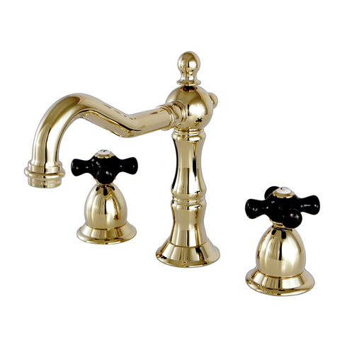Kingston Brass KS1972PKX Widespread Lavatory Faucet, Polished Brass - Polished Brass