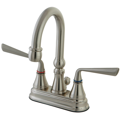 Kingston Brass KS2618ZL 4-Inch Centerset Lavatory Faucet, Satin Nickel - Satin Nickel