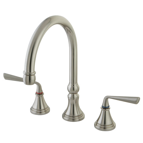 Kingston Brass KS2798ZLLS Widespread Kitchen Faucet, Satin Nickel - Satin Nickel