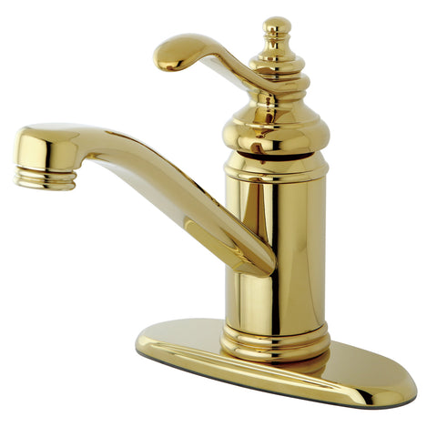 Kingston Brass KS3402TL Templeton 4" Single Handle Lavatory Faucet With Brass Pop-Up, Polished Brass - Polished Brass