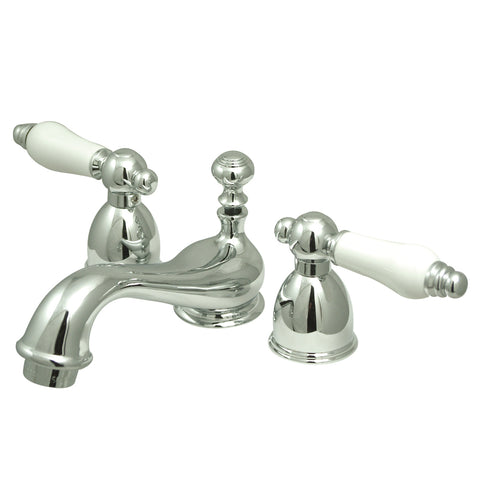 Kingston Brass KS3951PL Restoration Mini Widespread Lavatory Faucet with Brass Pop-Up, Chrome - Polished Chrome