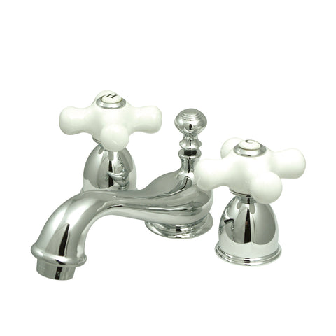 Kingston Brass KS3951PX Restoration Mini Widespread Lavatory Faucet with Brass Pop-Up, Chrome - Polished Chrome