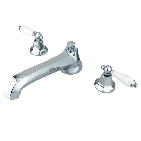 Kingston Brass KS4301PL Metropolitan Roman Tub Filler Porcelain Lever Handle, Polished Chrome - Polished Chrome