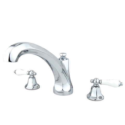 Kingston Brass KS4321PL Metropolitan Roman Tub Filler Porcelain Lever Handle, Polished Chrome - Polished Chrome